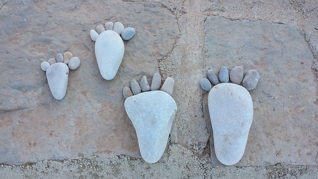 Photograph of stone feet
